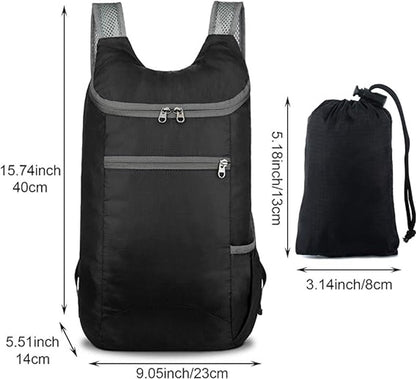 Ultralight Foldable Backpack Black, One size