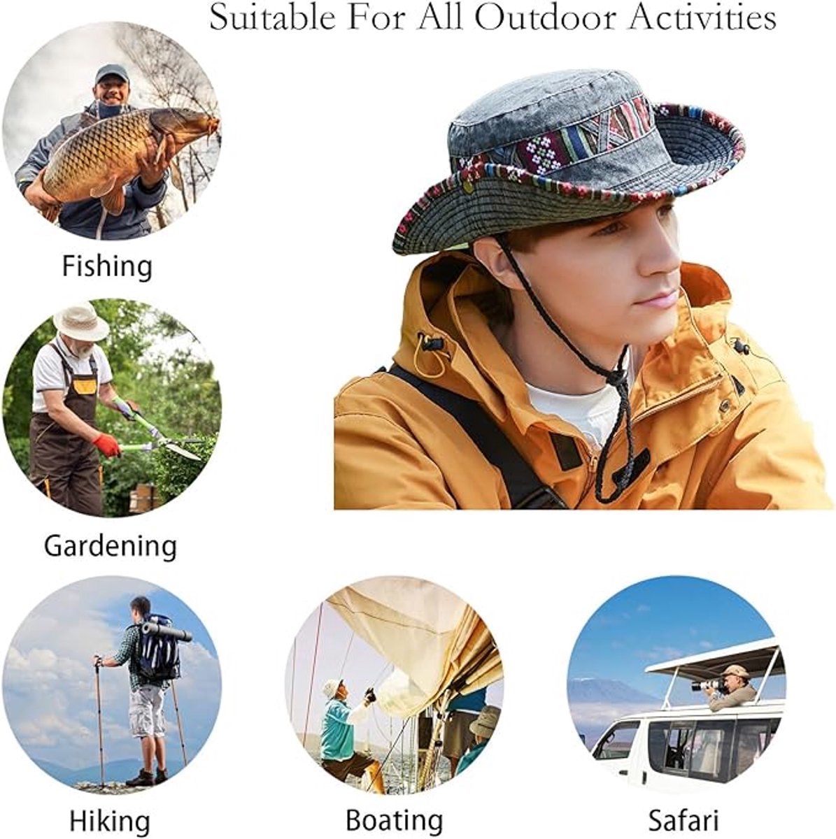 Sun hat with UV Protection and Foldable Cotton