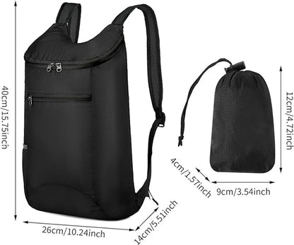 Set of 2 Ultralight Foldable Backpacks - Black and Blue