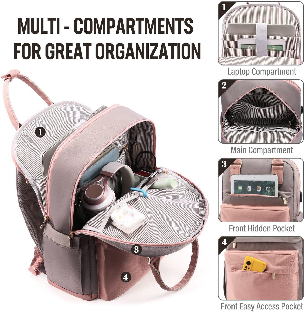 40L Travel Bag Maximum Capacity Backpack - Pink/Grey