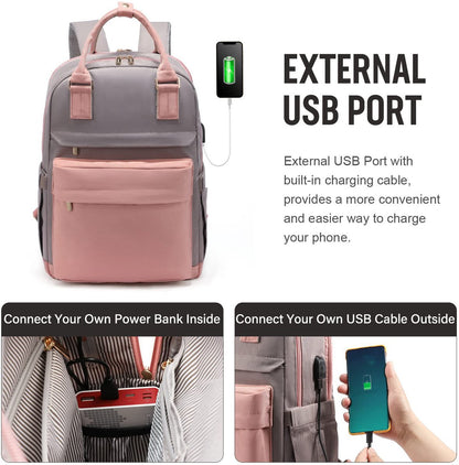 40L Travel Bag Maximum Capacity Backpack - Pink/Grey