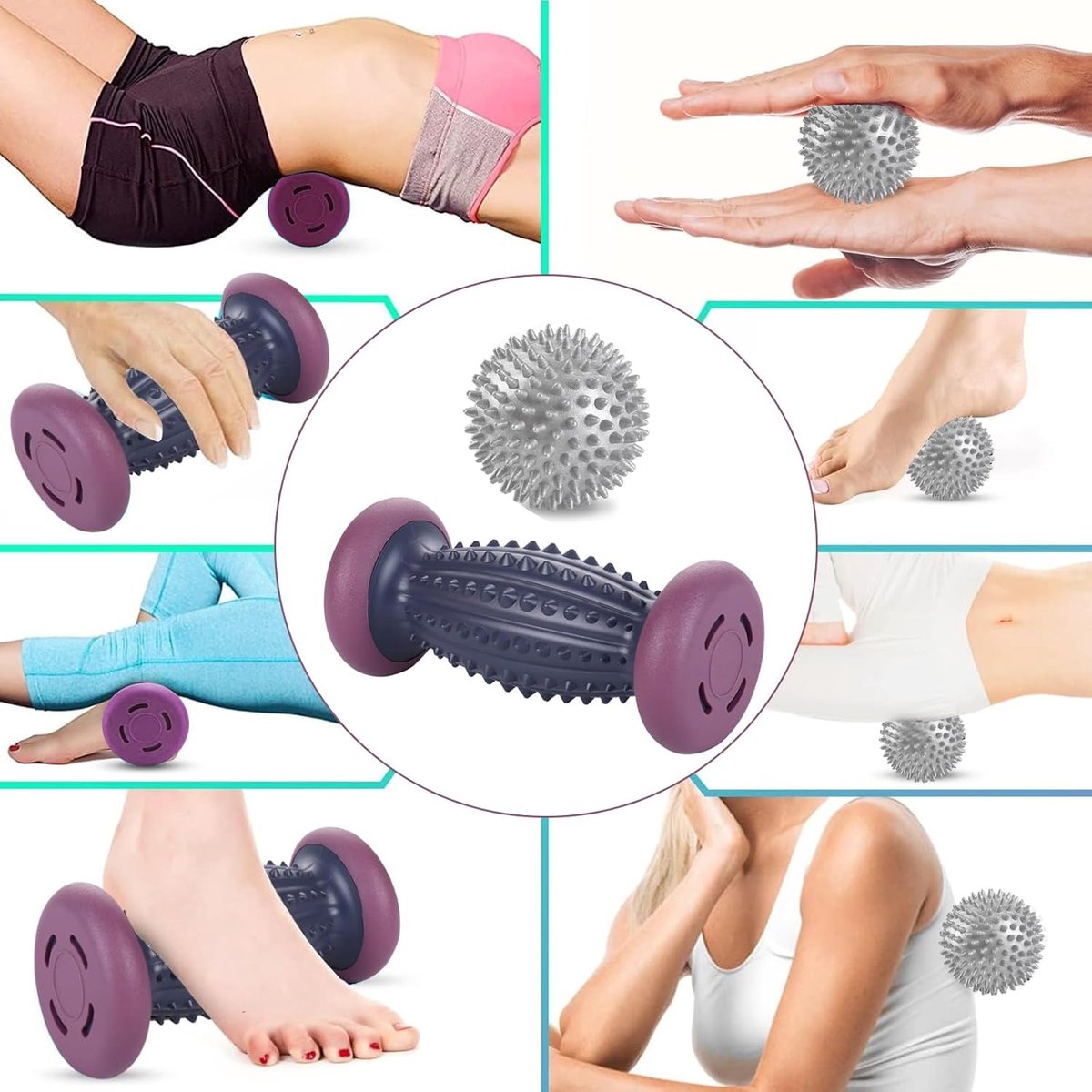 Foot Massage Roller With 3 x Massage Balls