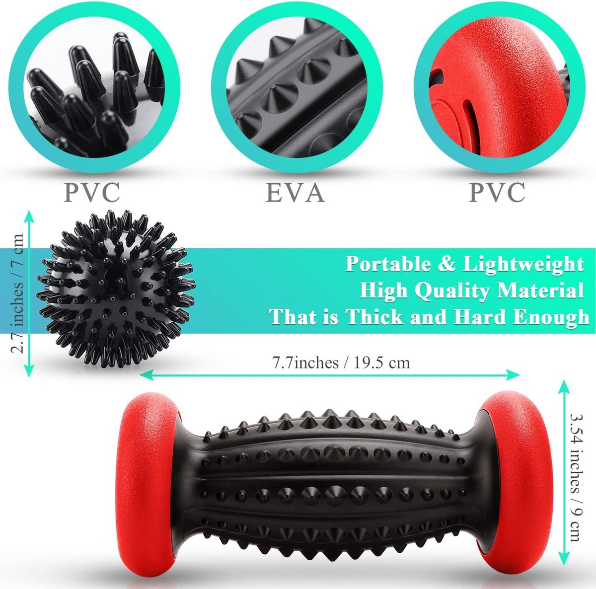Foot Massage Roller With 3 x Massage Balls