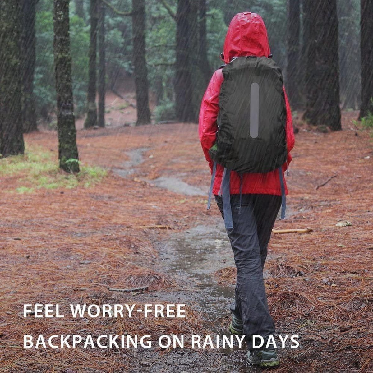 2-Piece Waterproof Backpack Cover - Black & Green