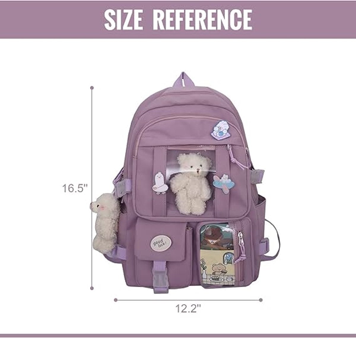 Waterproof backpack for girls - Purple
