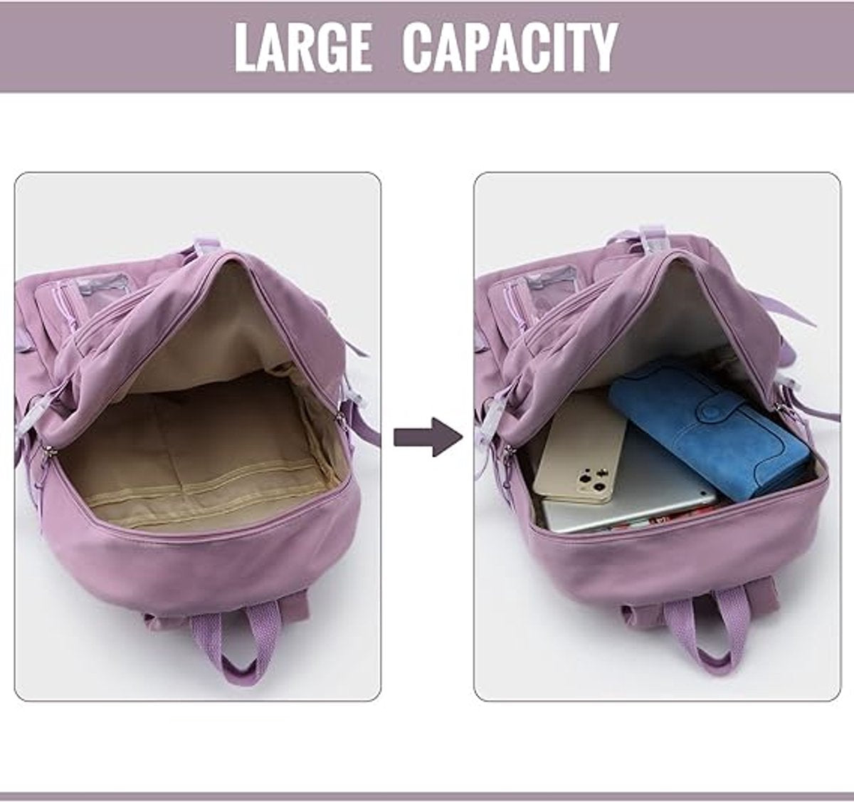 Waterproof backpack for girls - Purple