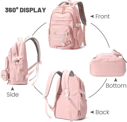 Waterproof backpack for girls - Pink
