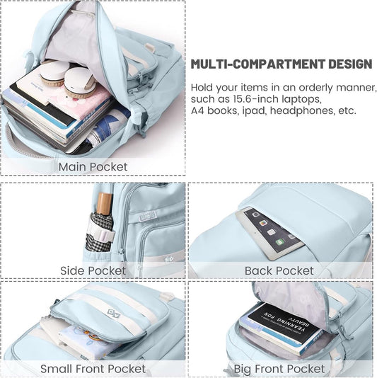 Waterproof backpack for girl - Blue
