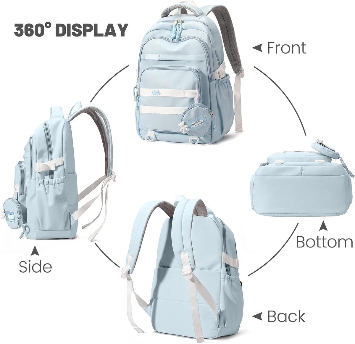 Waterproof backpack for girl - Blue