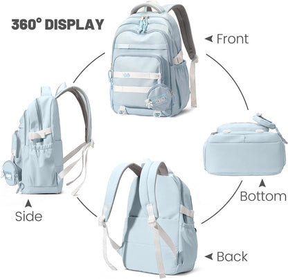 Waterproof backpack for girl - Blue