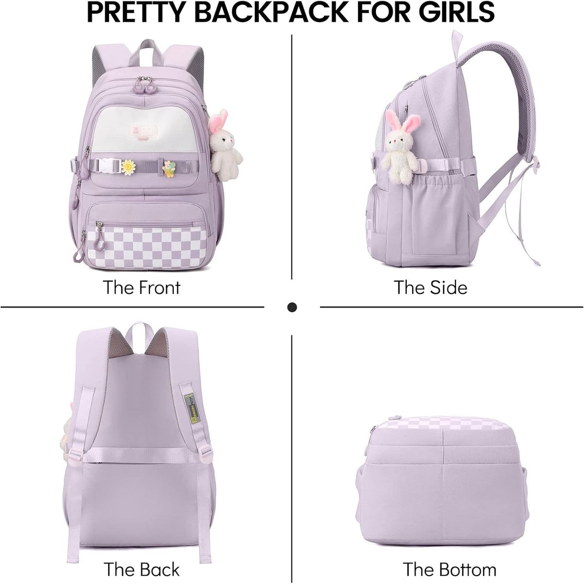 Waterproof backpack for girls - Purple
