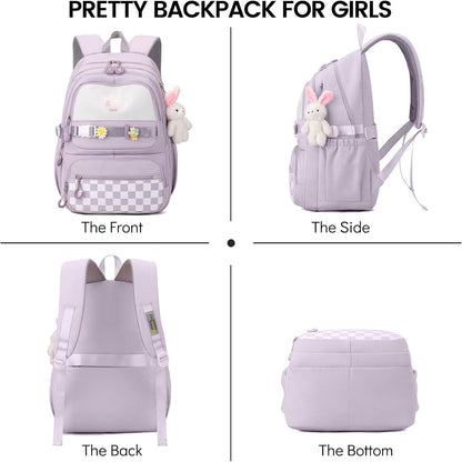 Waterproof backpack for girls - Purple