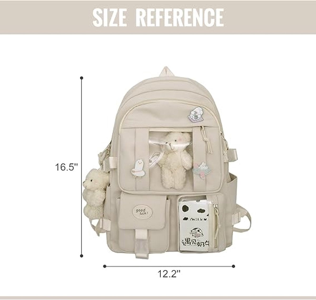 Waterproof backpack for girls - White