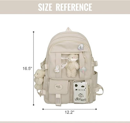 Waterproof backpack for girls - White