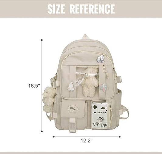 Waterproof backpack for girls - White