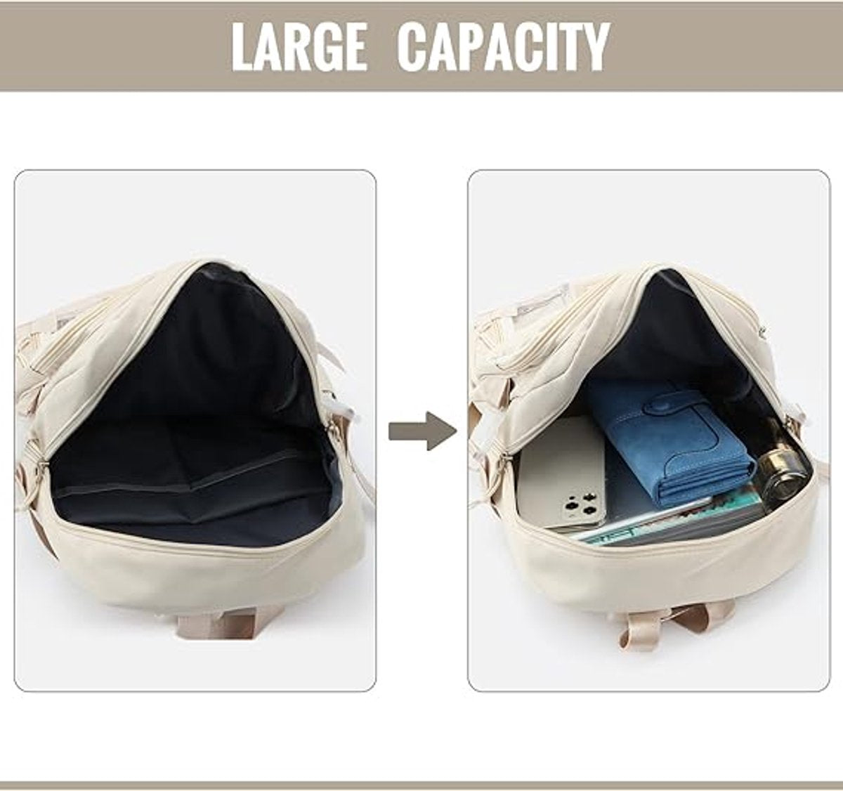 Waterproof backpack for girls - White