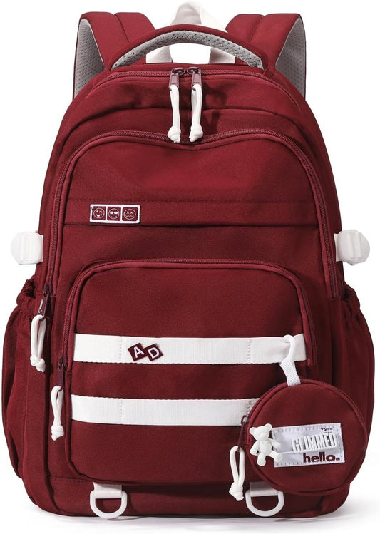 Waterproof backpack for girls - Red