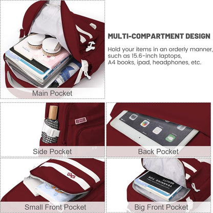 Waterproof backpack for girls - Red