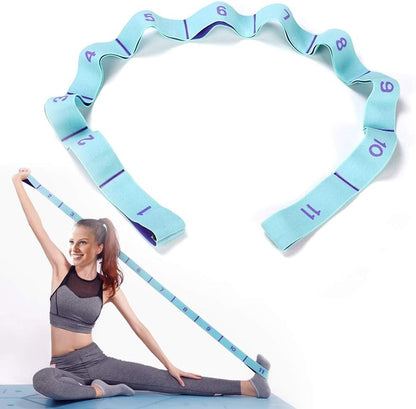 Yoga Resistance Band with 11 rings Blue Purple