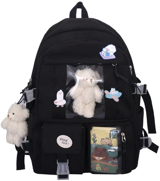 Waterproof backpack for girls - Black