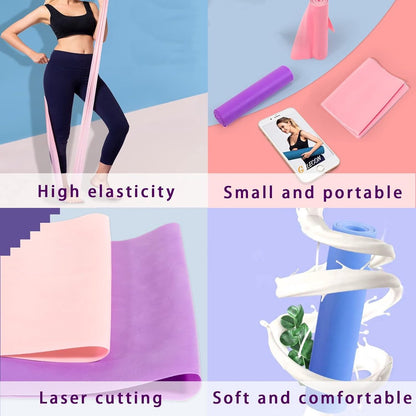 Fitness Resistance Bands for Yoga- 150*15 cm (4 pieces)