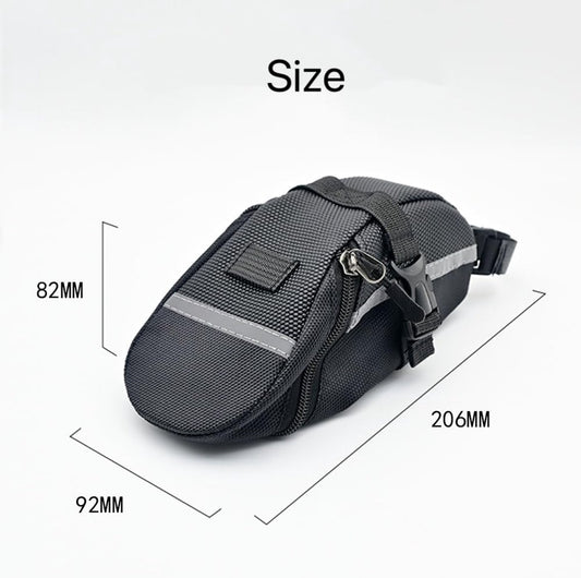 21*9*9 cm - Bicycle Saddle Bag - under-saddle bike bag - bicycle saddle bag for mountain bikes - waterproof bag - outdoor accessories - cycling gear - for phone, wallet, keys, tools, accessories - black