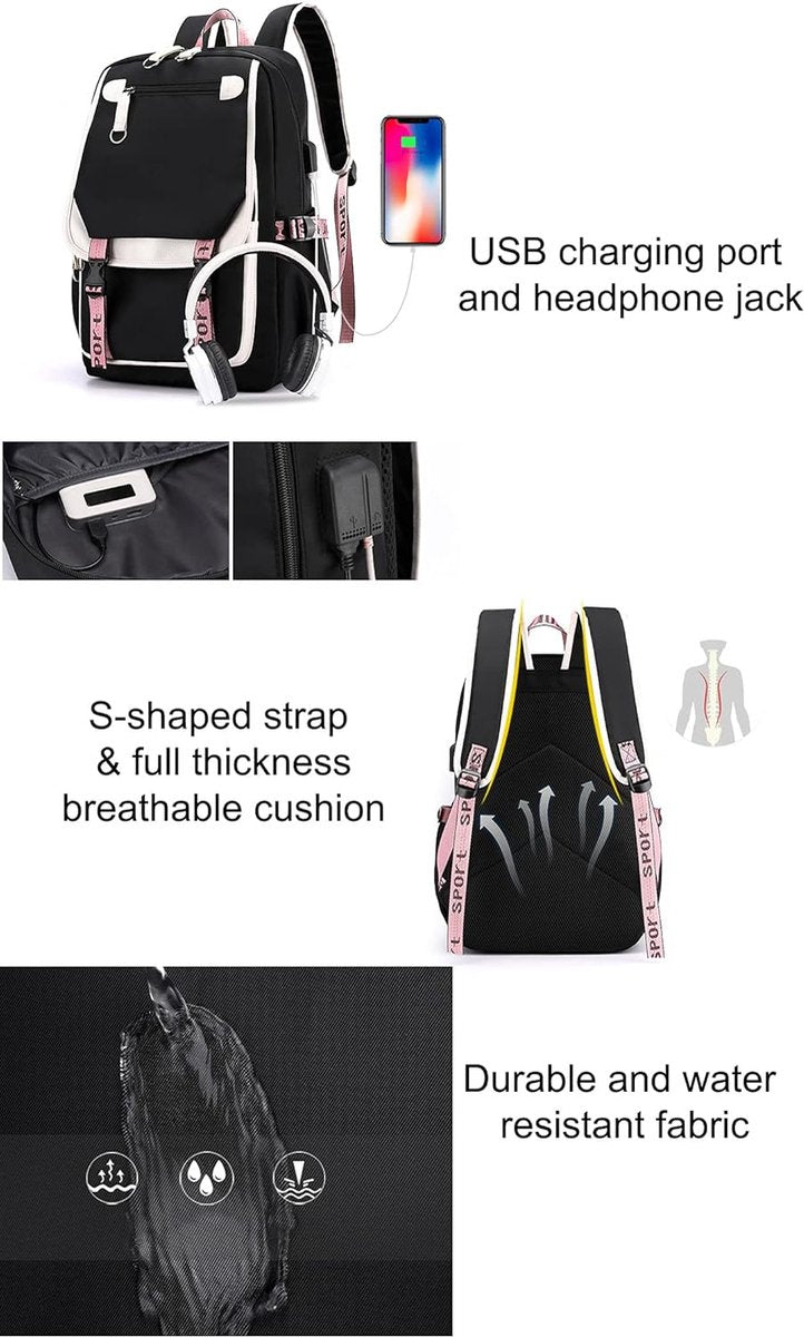Backpack With USB Charging Port - 30 Liters