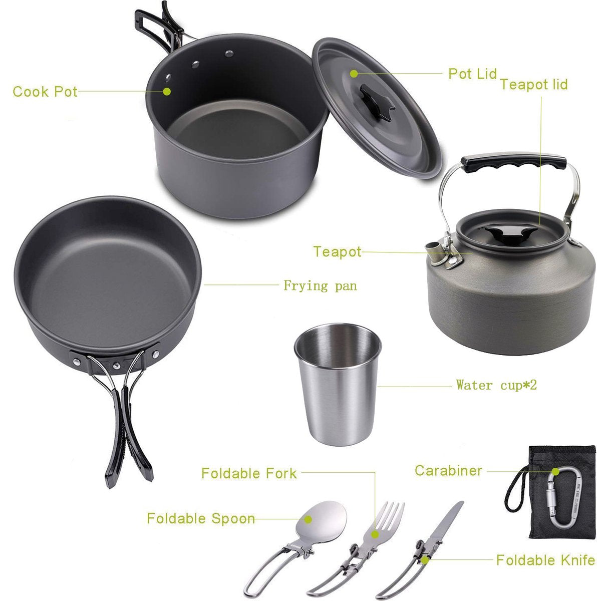 Cookware Pan Set Cookware for Camping - 9-piece