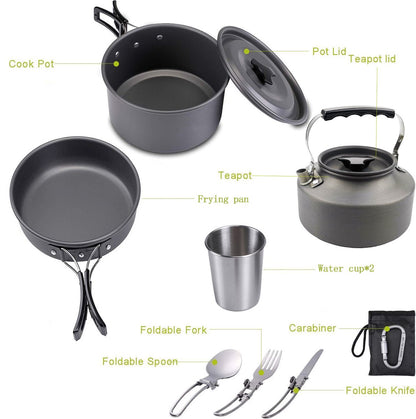 Cookware Pan Set Cookware for Camping - 9-piece