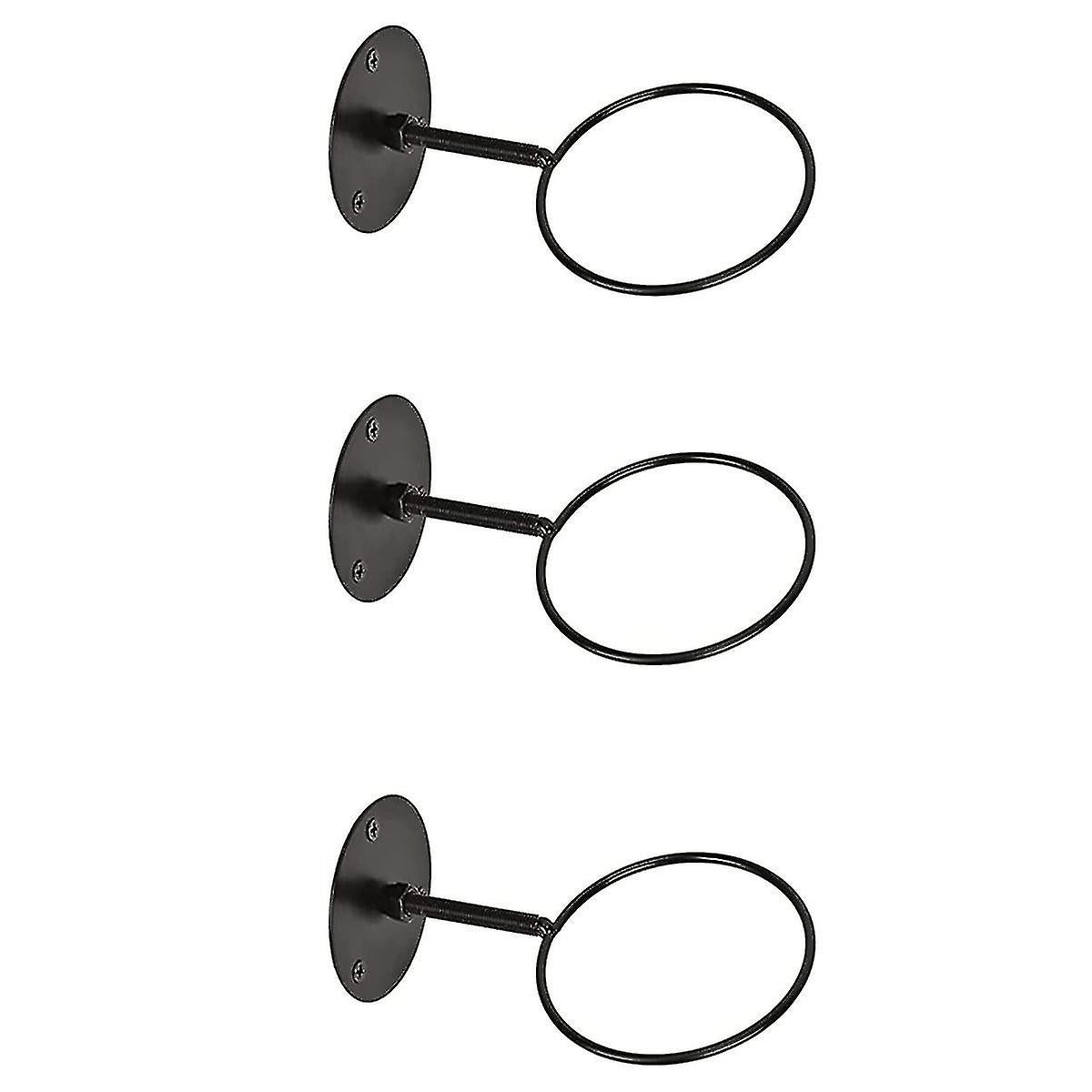 3pcs Wall Mounted Ball Rack Iron Storage Display Holder  - Perfect Black 3pc