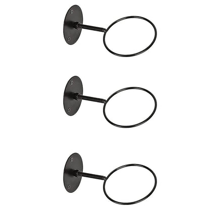 3pcs Wall Mounted Ball Rack Iron Storage Display Holder  - Perfect Black 3pc