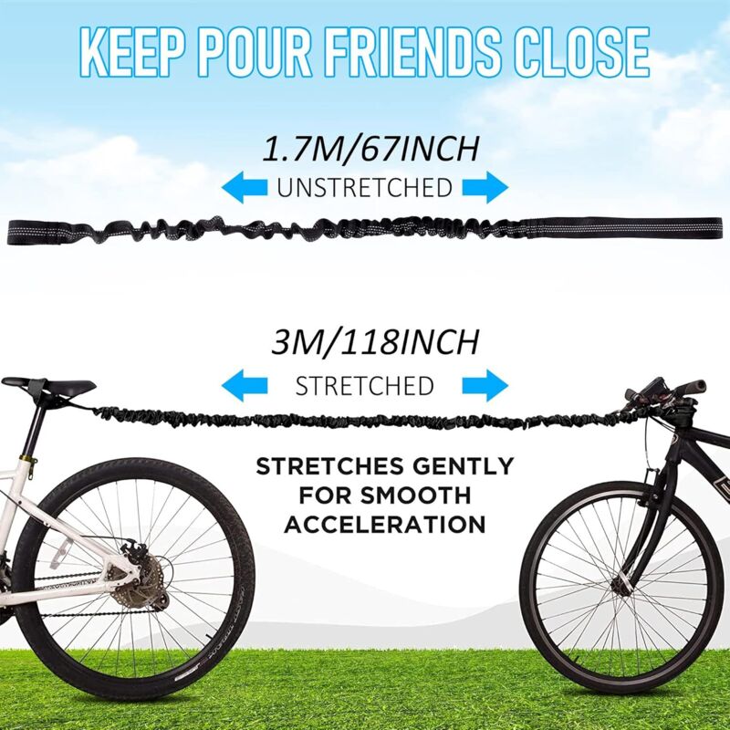 200kg Bicycle Tow Rope for Kids 1.7m to 3m with Black Storage Bag
