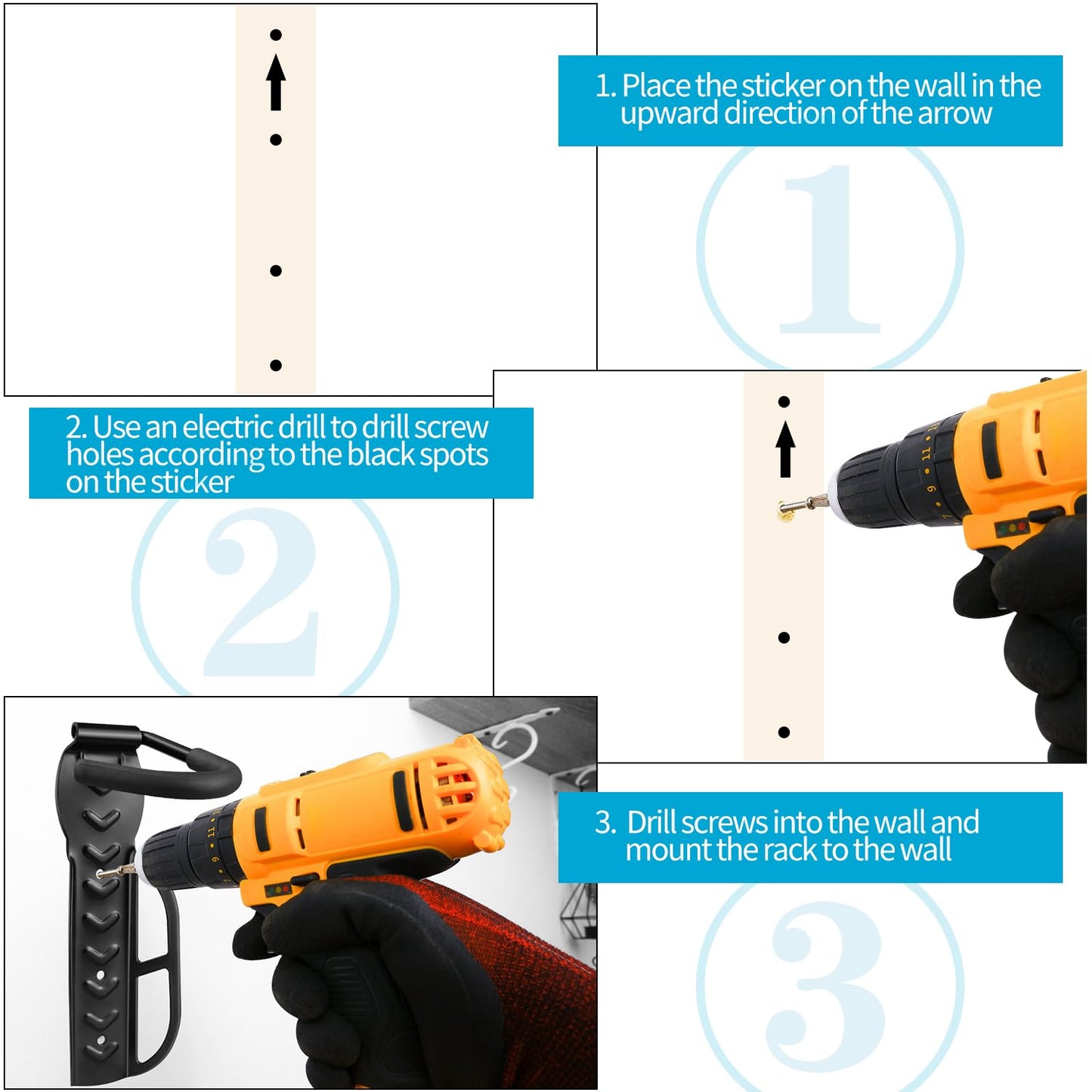 Garage Wall Mounted Bike Rack 2 Pack with Oral-B Holds 66 lbs