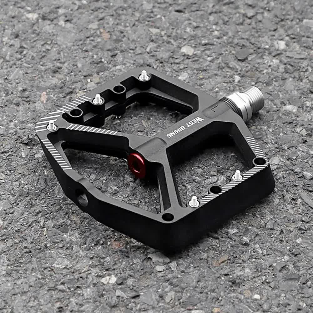 1 pair of wide pedals with non-slip surface and repair function, blue