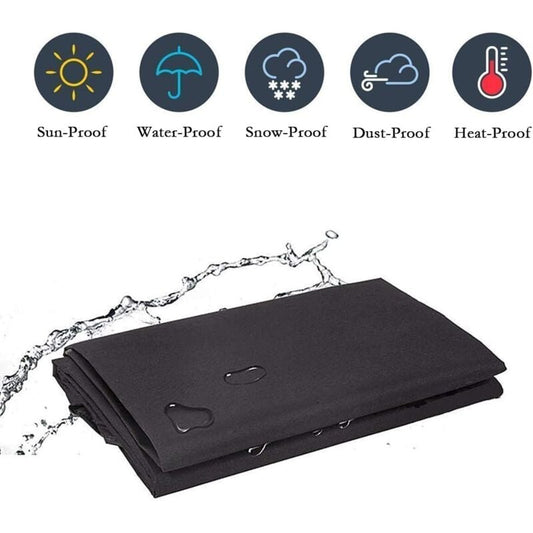 Grill Cover BBQ Protective Tarpaulin Anti-UV Anti-water Anti-moisture with Storage Bag Black (170 x 61 x 117cm)
