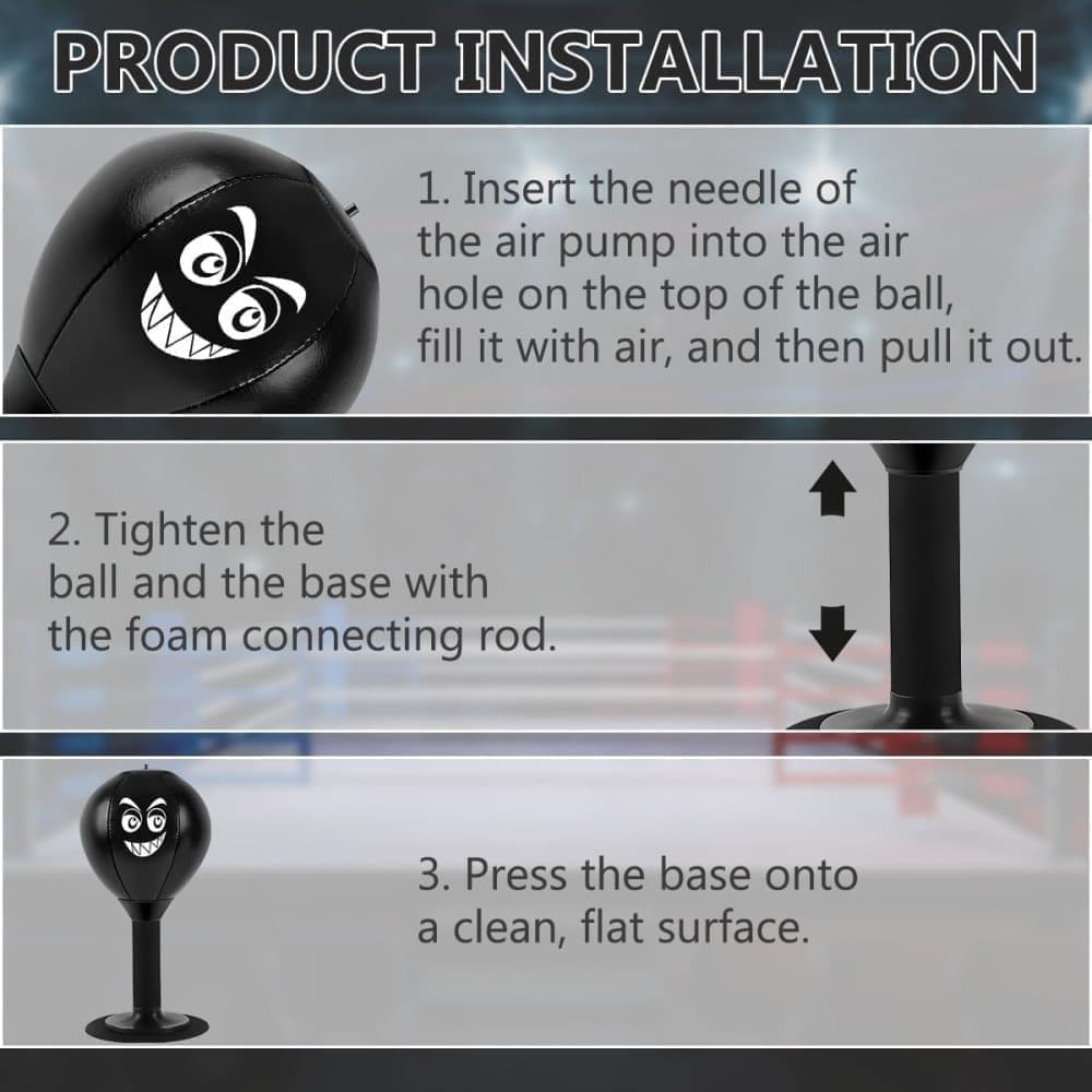 Stress Relief Boxing Ball for Desk with Suction Cup