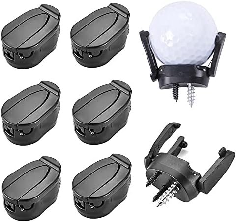 6 pcs Golf Ball Picker, Foldable Golf Ball Picker Claw Suction Cup Put On Putter Grip