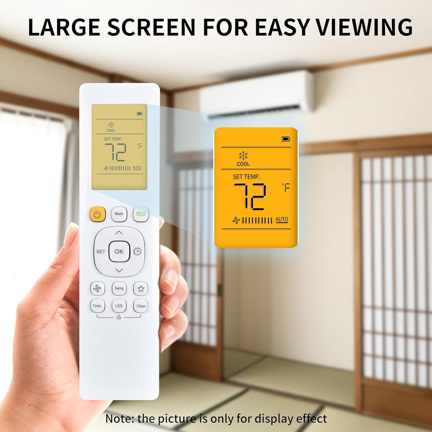 Replacement Remote Control Mini-Split Inverter Air Conditioner