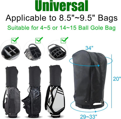 Golf Bag Cover - Waterproof Rain Cover - Golf Bag Rain Cover - Fits Almost All Travel Bags Golf Bag - Carrying Cart for Men and Women Golfers (Color: Canvas Black)