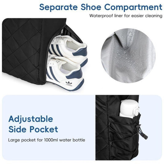 Backpack - Tennis bag - Handbag - Sports bag - Waterproof racket bag - Suitable for multiple rackets with shoe compartment - Black