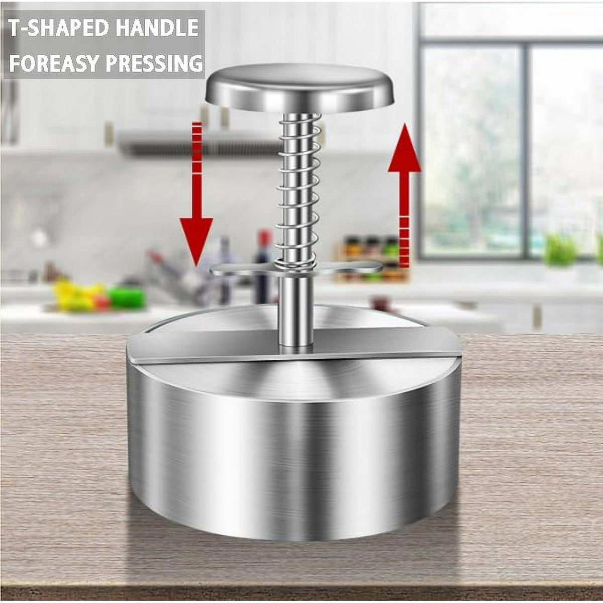 Hamburger Press - Round Stainless Steel Non-Stick Hamburger Press - Patty Mold - Grilling Tool - Patty Mold