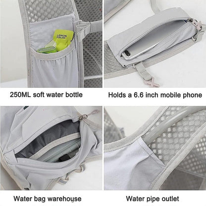 Breathable Cycling Cross-Country Marathon Hydration Bag Backpack - Gray