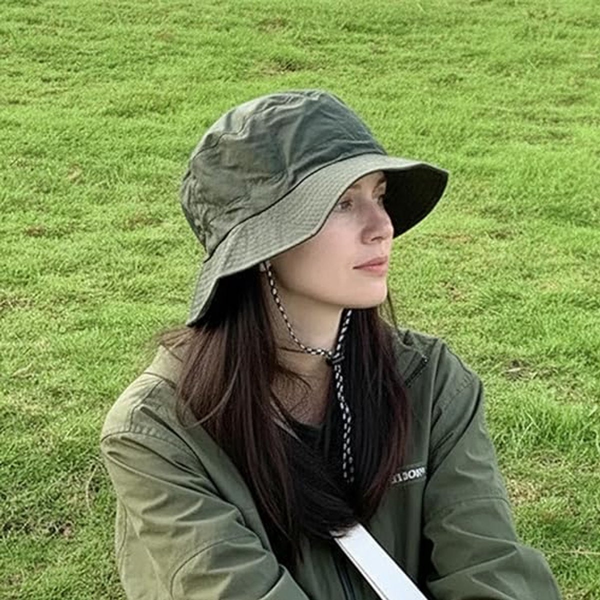 Hat - Sun Hat - Outdoor Jungle Hat - Foldable Bucket Hat - Rain Hat - Unisex - With Removable Chin Strap - 2-Piece (Black + Gray)