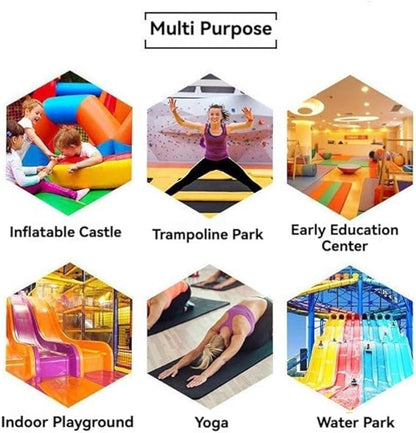 6 pairs - with anti-slip granules - trampoline socks for the playground - anti-slip floor socks (black + heather grey + lotus root powder + khaki + purple + blue)