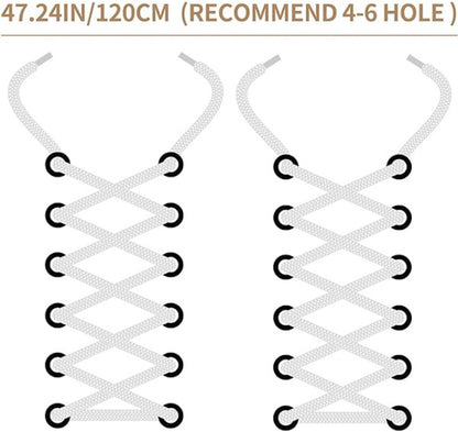 White flat laces - suitable for sports shoes, etc. White 120 cm 3 pairs