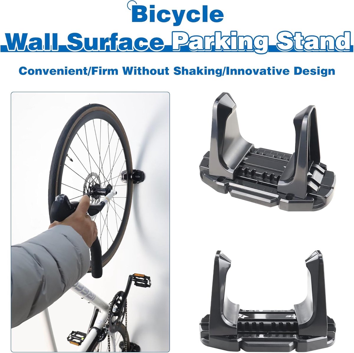 Bicycle Wall Mount - Up to 60 kg Load Capacity - For Tires 27-83 mm