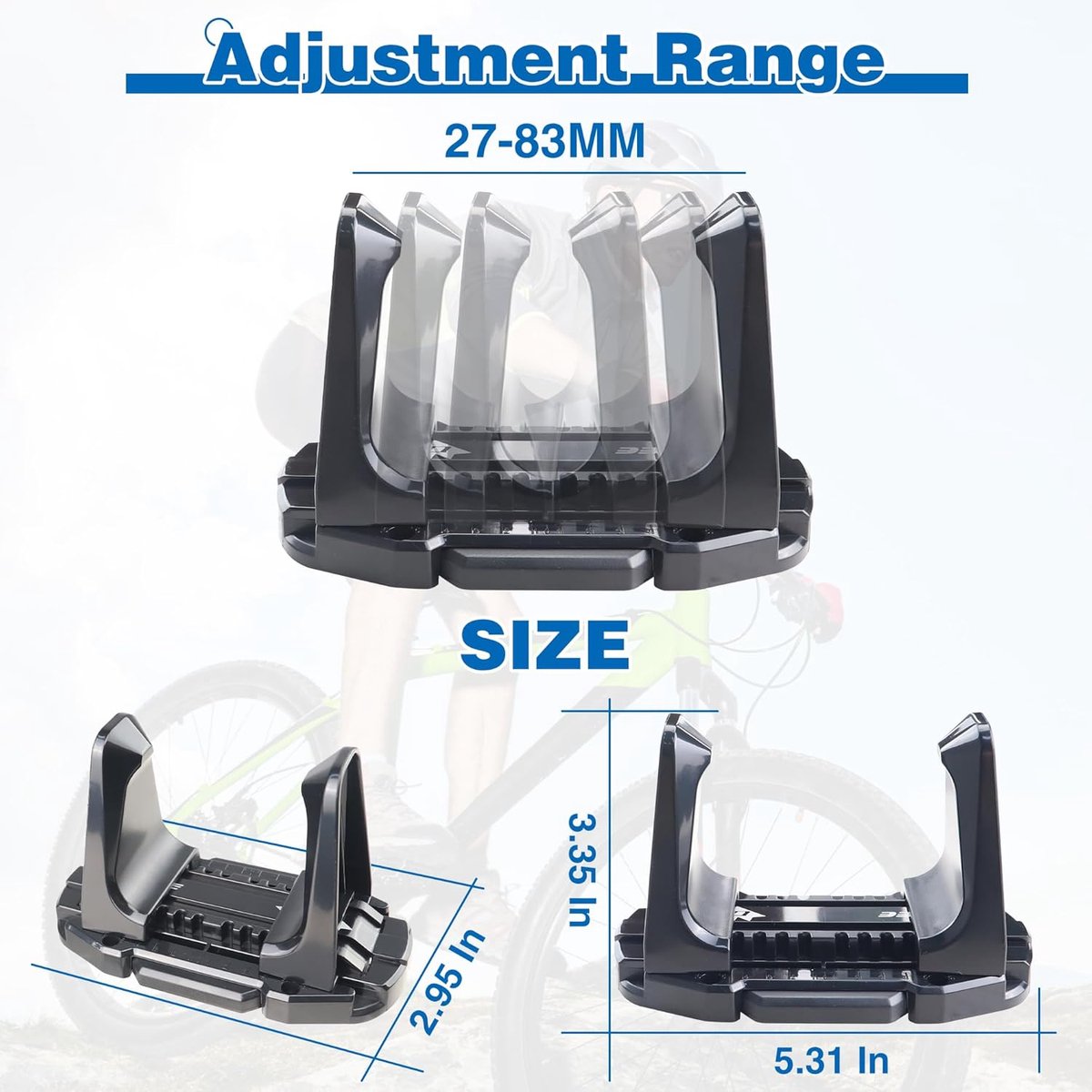 Bicycle Wall Mount - Up to 60 kg Load Capacity - For Tires 27-83 mm