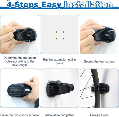 Bicycle Wall Mount - Up to 60 kg Load Capacity - For Tires 27-83 mm