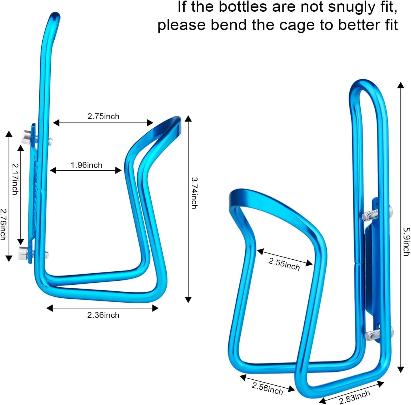 Water Bottle Cage for Outdoor Activities (Blue) - 1-Pack