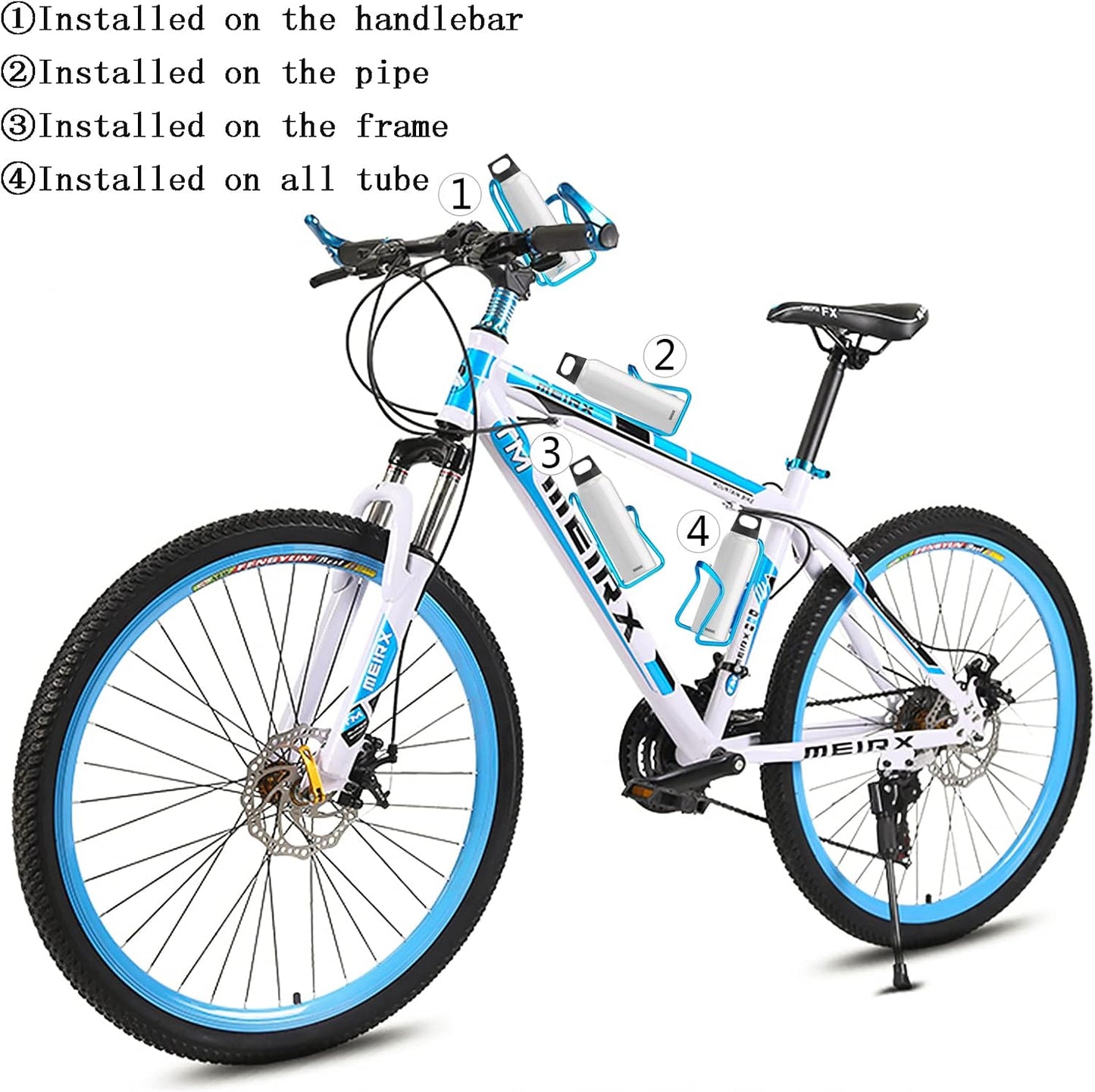 Water Bottle Cage for Outdoor Activities (Blue) - 1-Pack